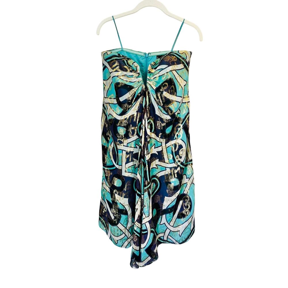 Rare Vintage 90s Nicole Miller Sleeveless Silk Blend Short Dress Mukticolor sz 8